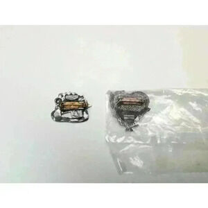 Birds & Blooms Pewter Brooch Pin Set of 2 Flower Wheelbarrow & Heart Bird's Nest